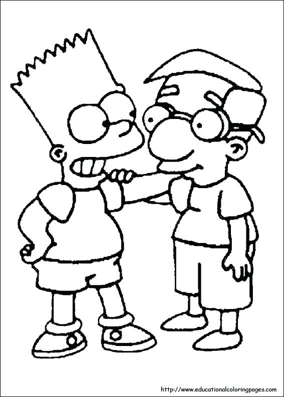 567x794 Simpsons Coloring Pages Coloring Page By Lover On Free Simpsons