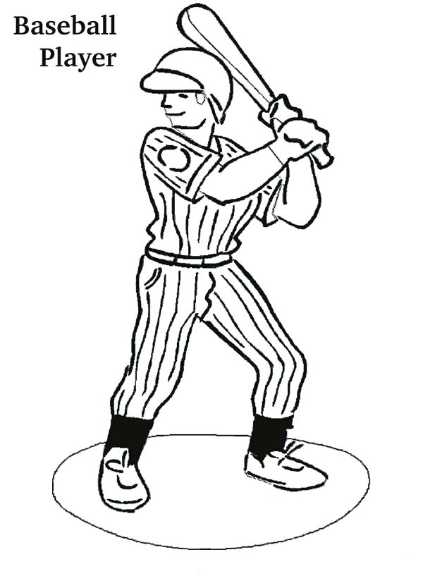 600x817 Baseball Player Coloring Page Player Ready The Batter Box