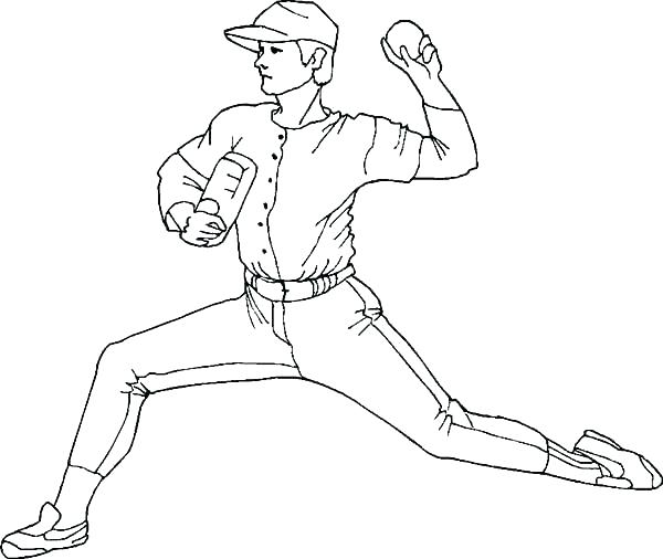 600x506 Baseball Coloring Page Baseball Player Coloring Page Baseball