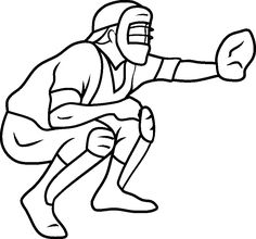 236x220 Free Printable Baseball Coloring Page Catcher