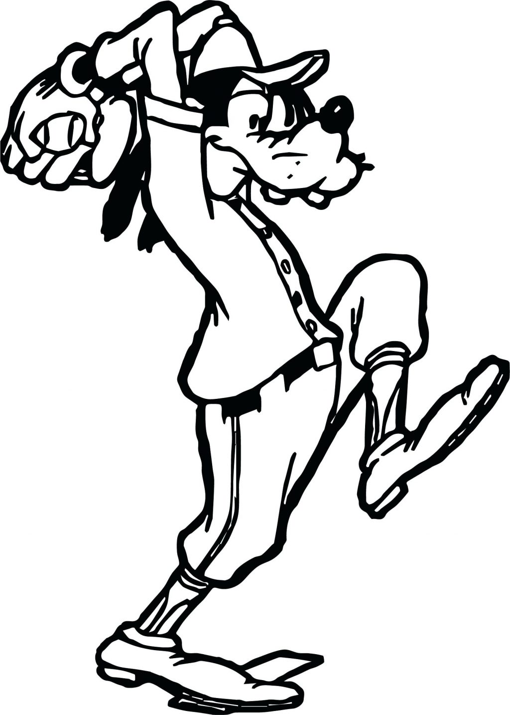 1024x1434 Coloring Pages ~ Baseball Coloring Page Goofy Playing Free