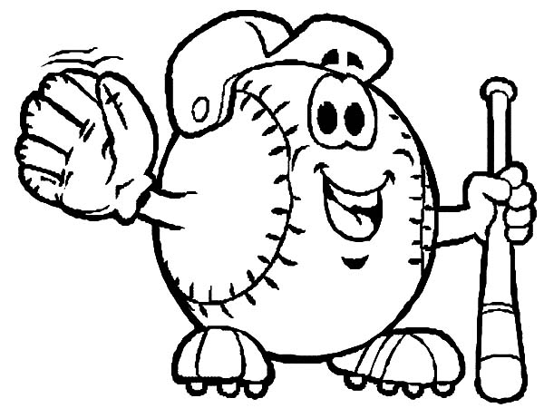 600x450 Free Baseball Coloring Pages Mr Baseball Mascot In Mlb Coloring
