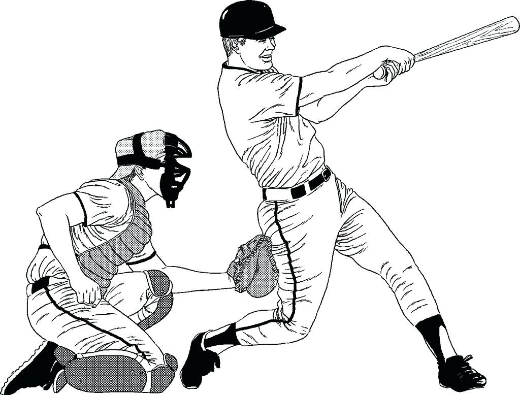 1024x778 Major League Baseball Player Coloring Page Pages For Adults