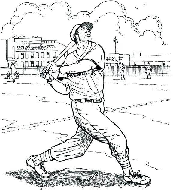 576x633 Baseball Field Coloring Pages Printable Kids Coloring Baseball