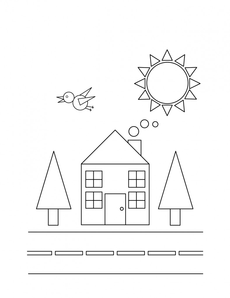 788x1020 Basic Shapes Coloring Pages