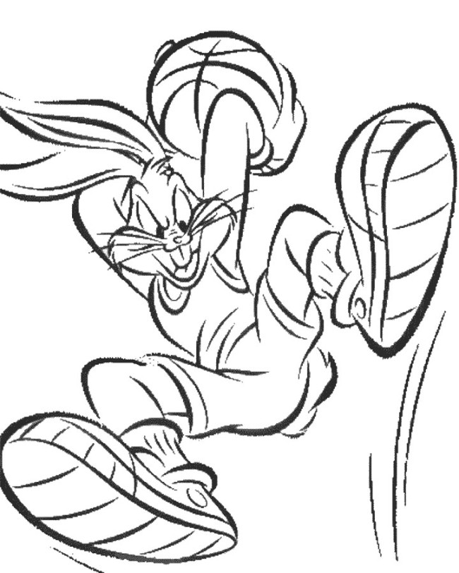 650x812 Bugs Bunny Play Basketball Coloring Pages For Space Jam Design 13