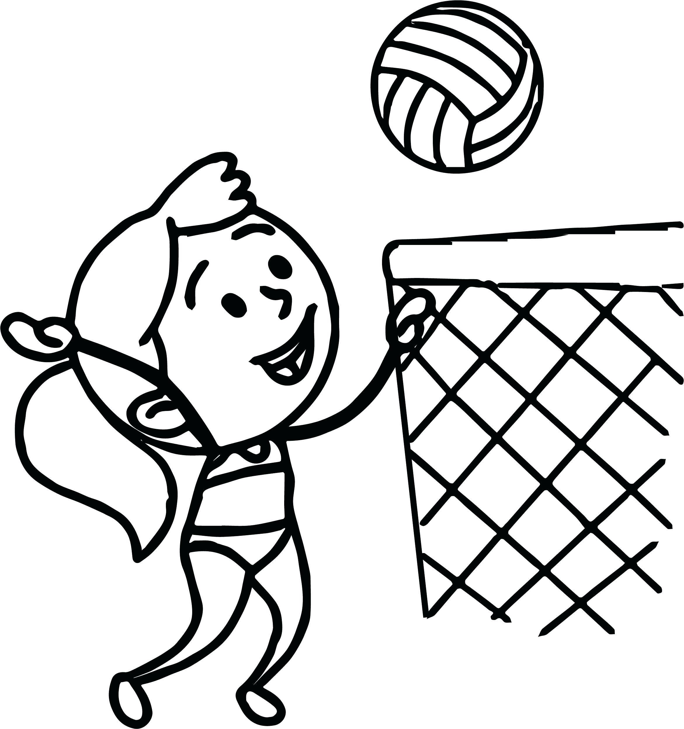 2342x2494 Awesome New Coloring Volleyball Girl In Bathing Suit Playing Pics