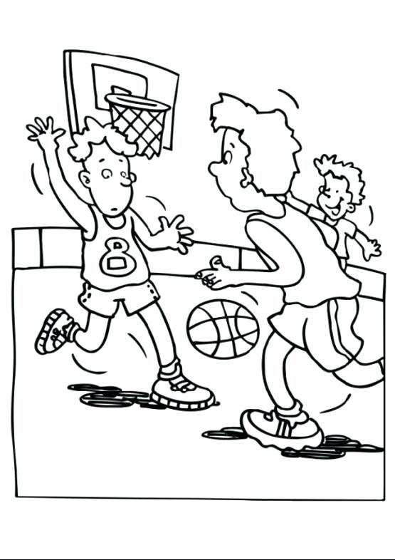 555x786 Basketball Coloring Pages Basketball Players On Court Coloring