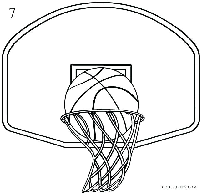 646x620 Basketball Hoop Coloring Page Basketball Coloring Pages