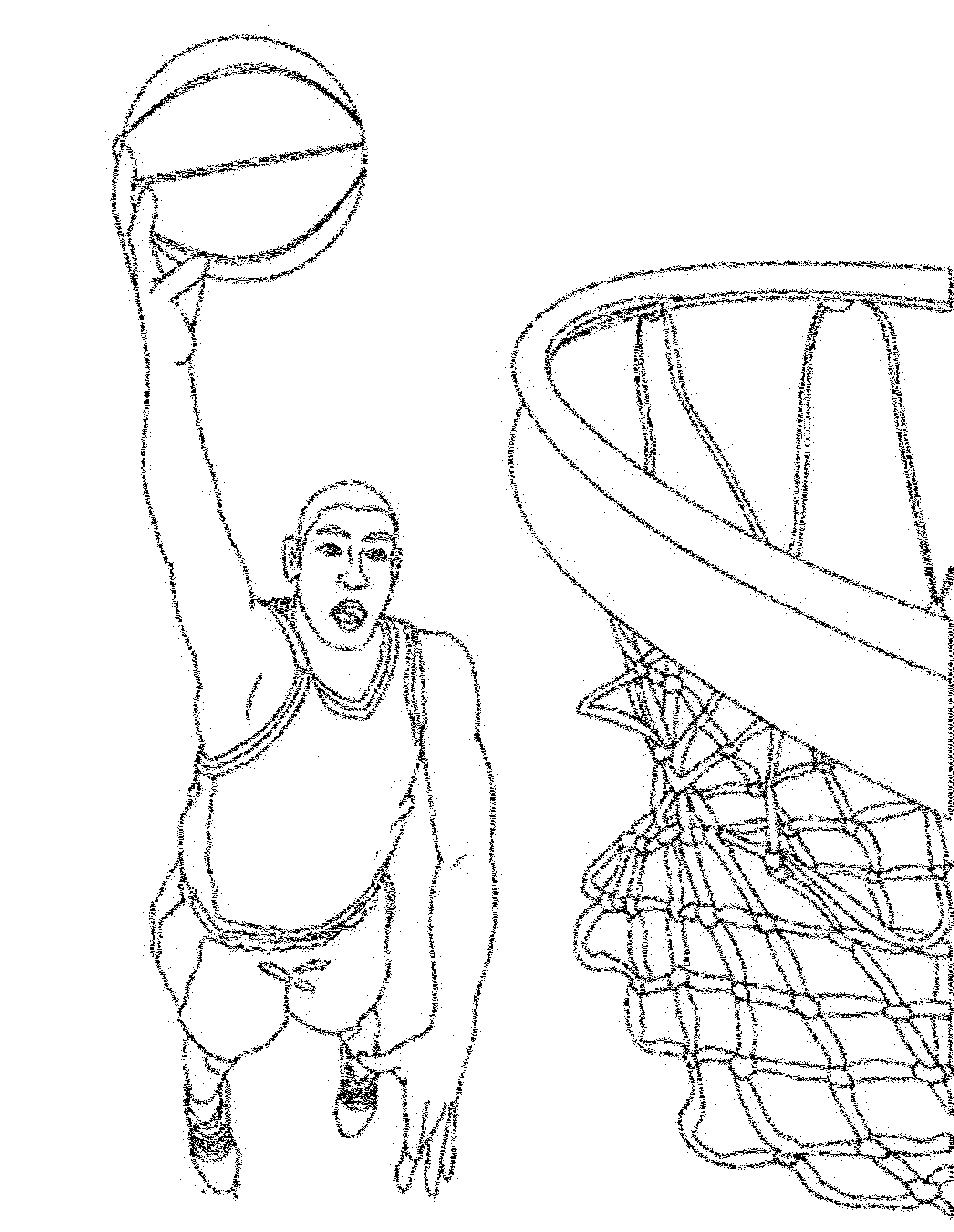 2000x2582 Coloring Pages Of A Basketball Hoop Within 8