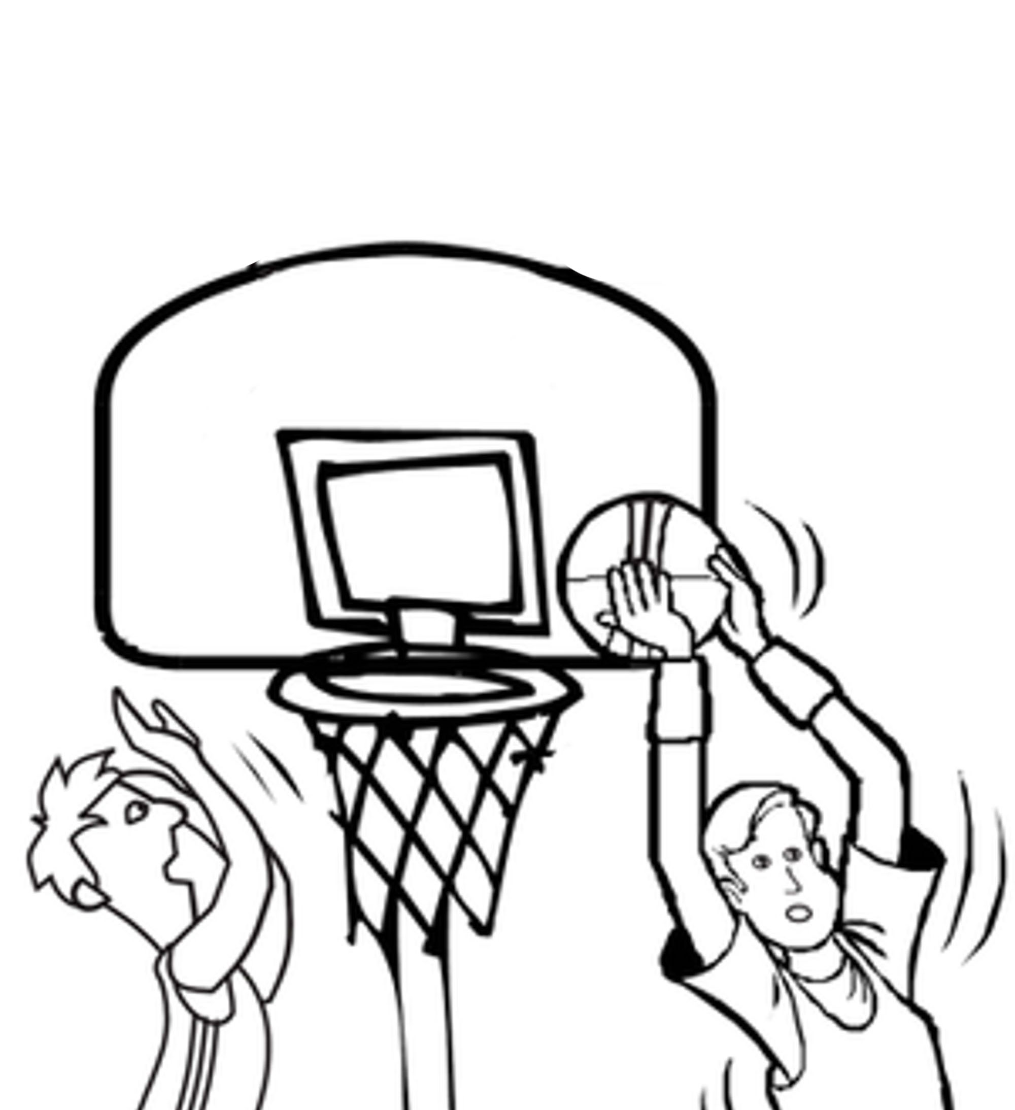 2000x2187 Basketball Hoop Coloring Page