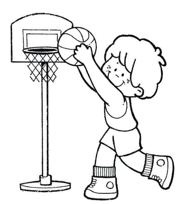 580x658 Basketball Making The Hoop Coloring Page Hoops Coloring Pages Boys