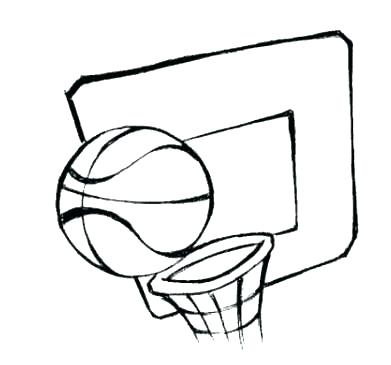 391x365 Basketball Hoop Coloring Page Free Basketball Play Sheets Blank