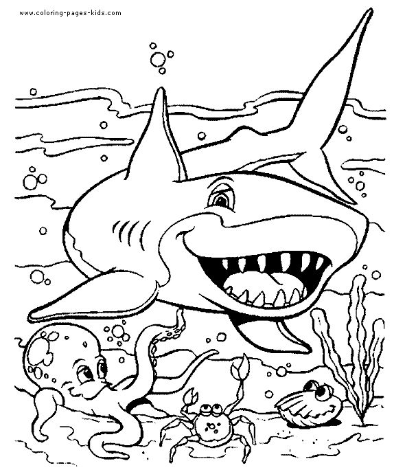 590x687 Free Printable Shark Coloring Pages