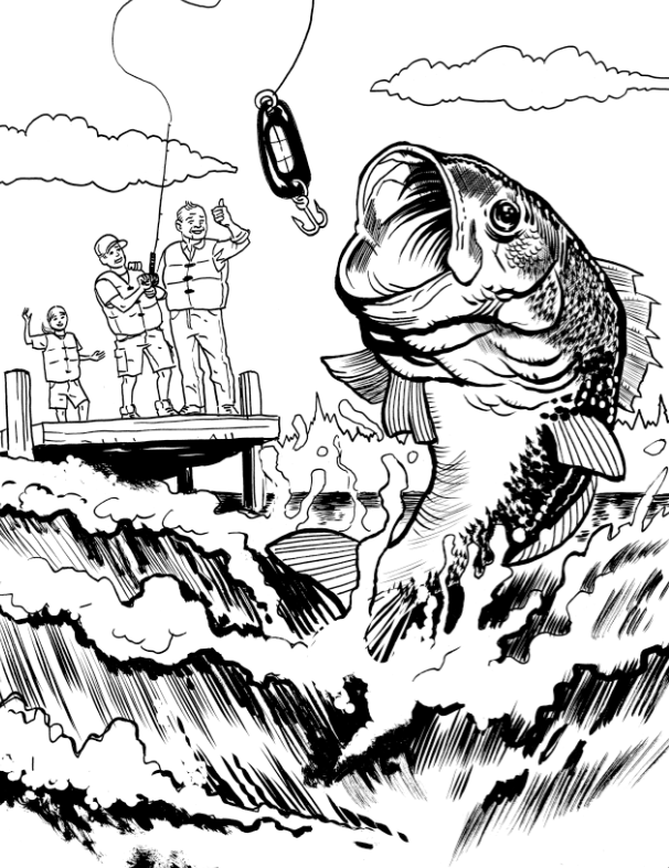 Bass Boat Coloring Pages