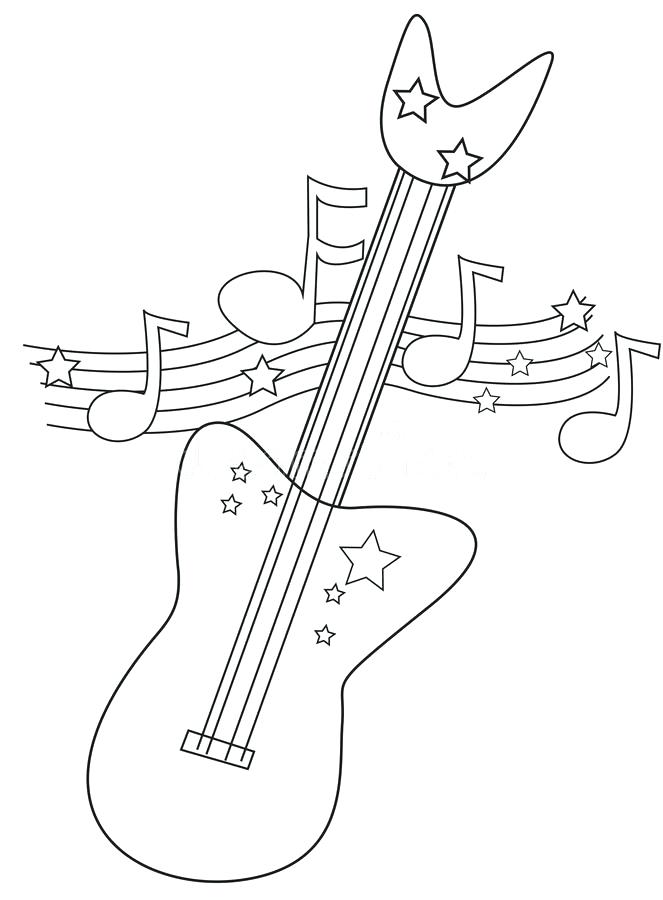 663x900 Bass Guitar Colouring Pages Kids Coloring Electric Guitar Coloring