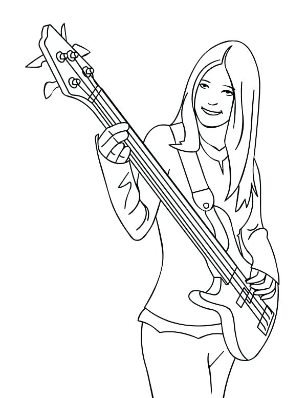 600x776 Bass Guitar Drawing At Free For Personal Use Bass Double Bass