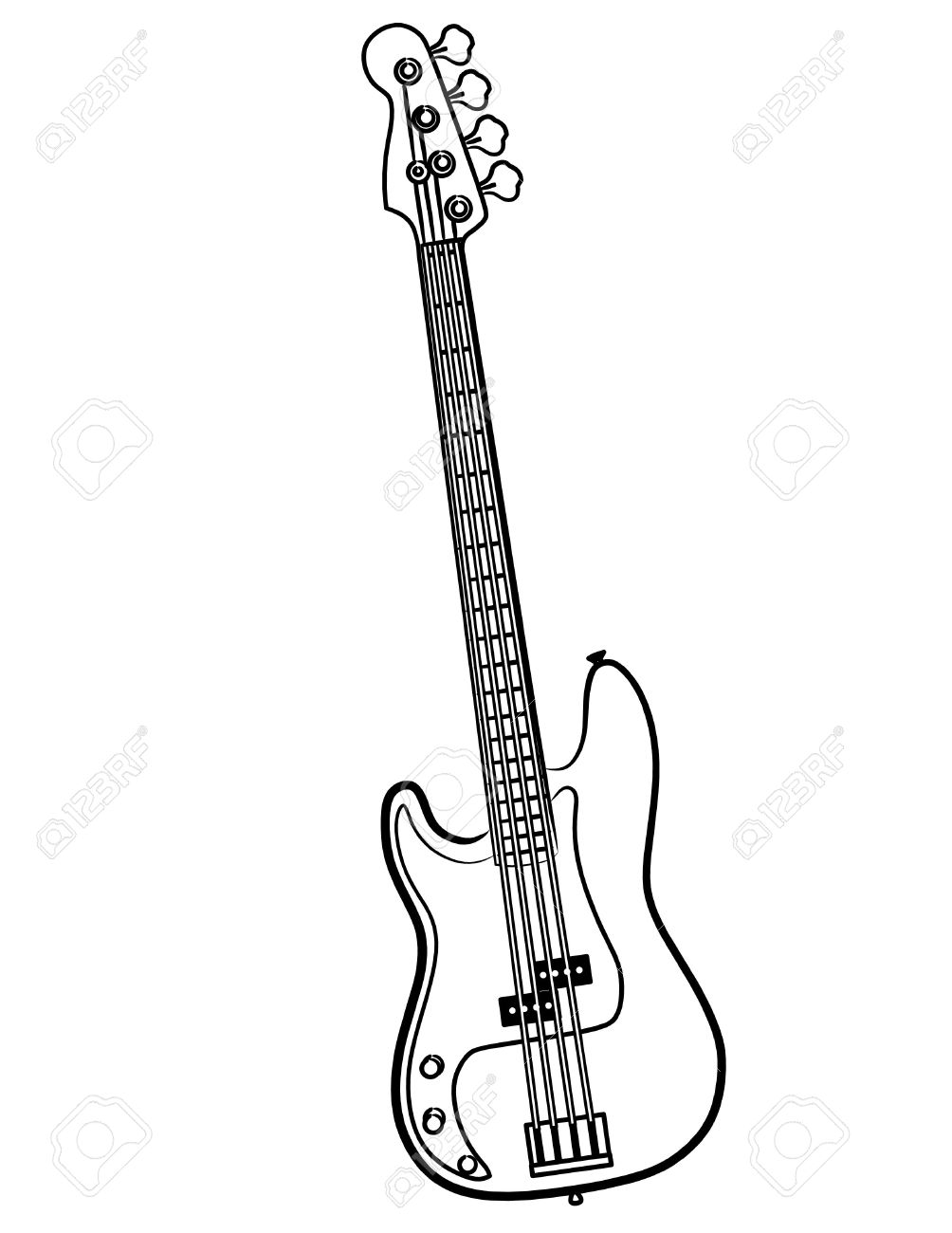 1004x1300 Bass Guitar Line Drawing