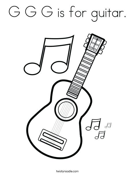 468x605 Guitar Coloring Pages Guitar With Music Notes Coloring Page Bass