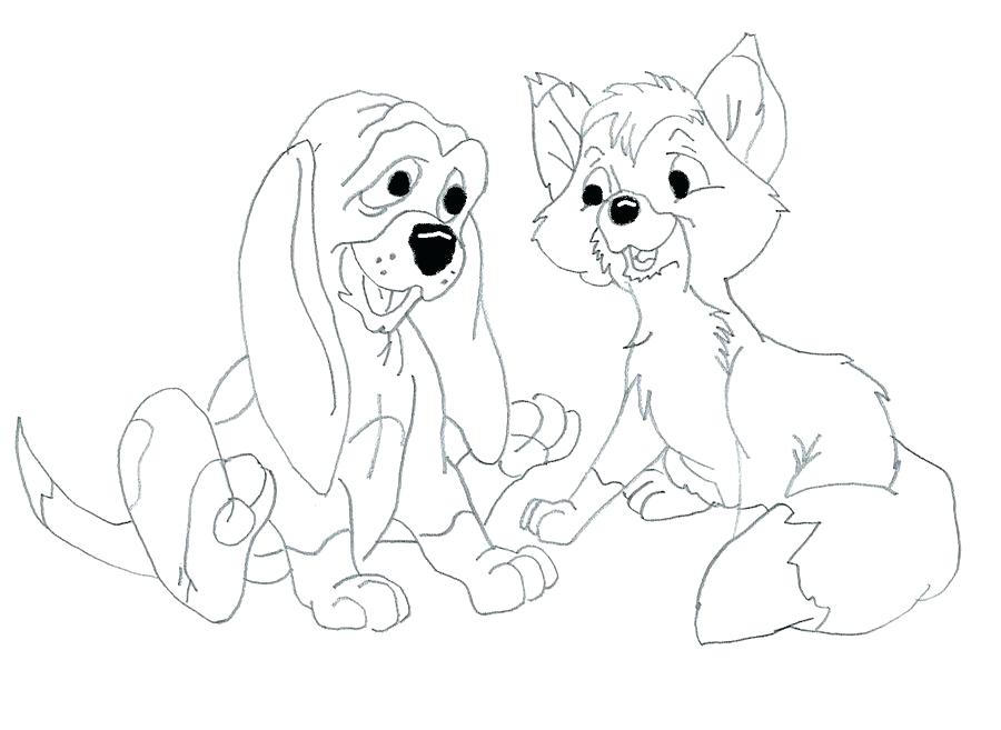 900x657 Basset Hound Coloring Pages The Fox And The Hound By On Basset