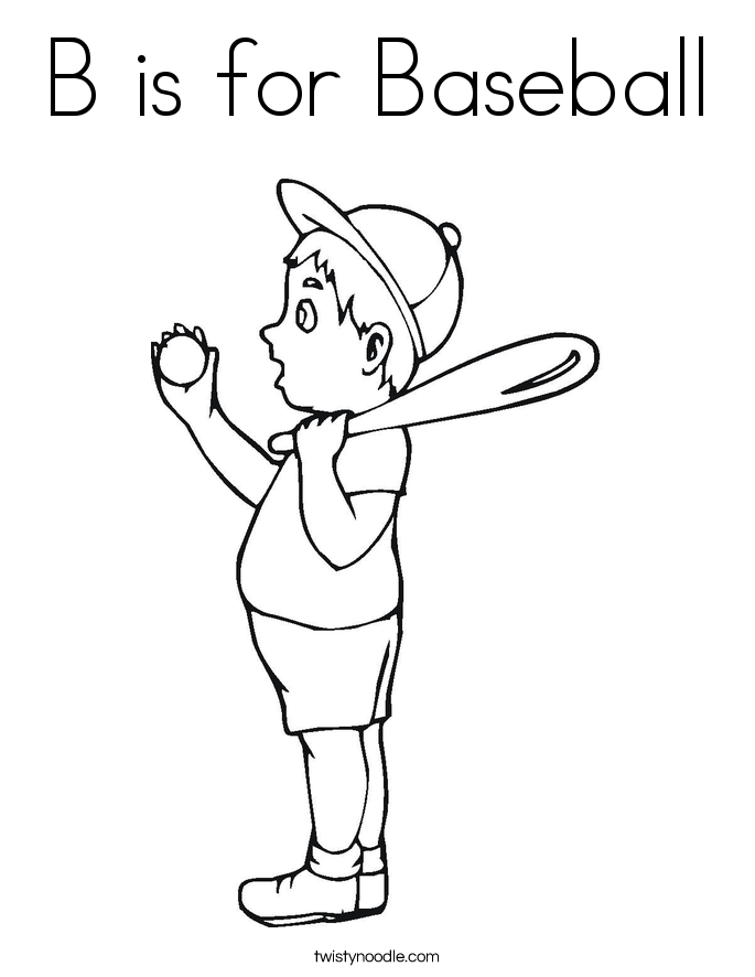 685x886 B Is For Baseball Coloring Page