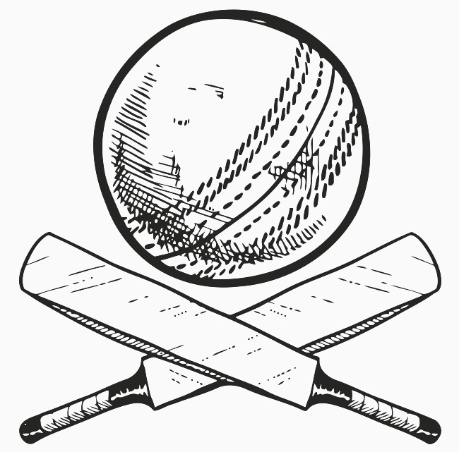 650x641 Cricket Bat Ball Printable Image Illustration Sketch For Cricket