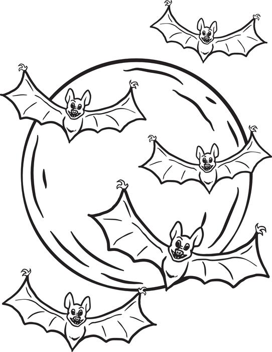 542x700 Bat Halloween Coloring Pages Free Printable Halloween Bats