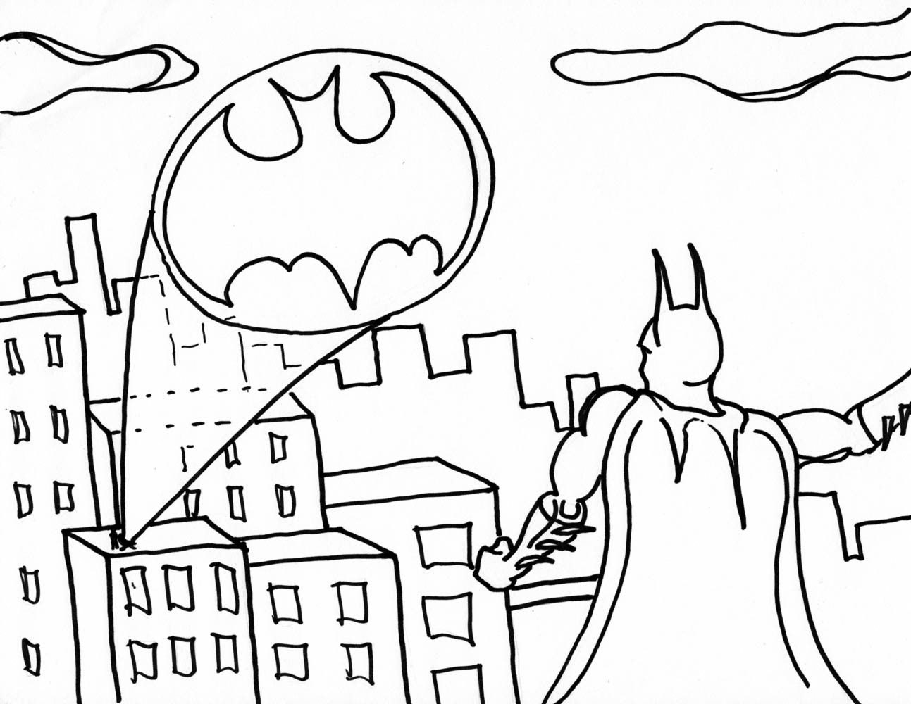 1293x1000 Batman Signal Coloring Pages
