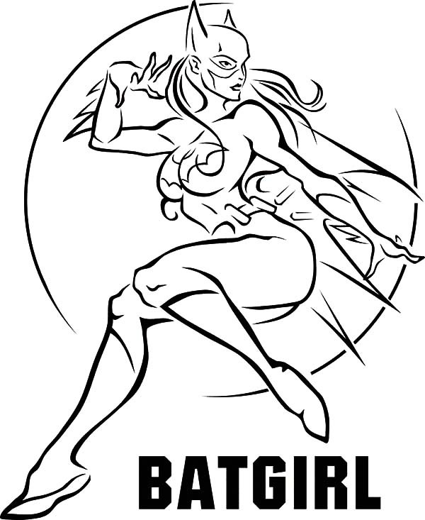 600x733 Batgirl In Action Coloring Pages Best Place To Color