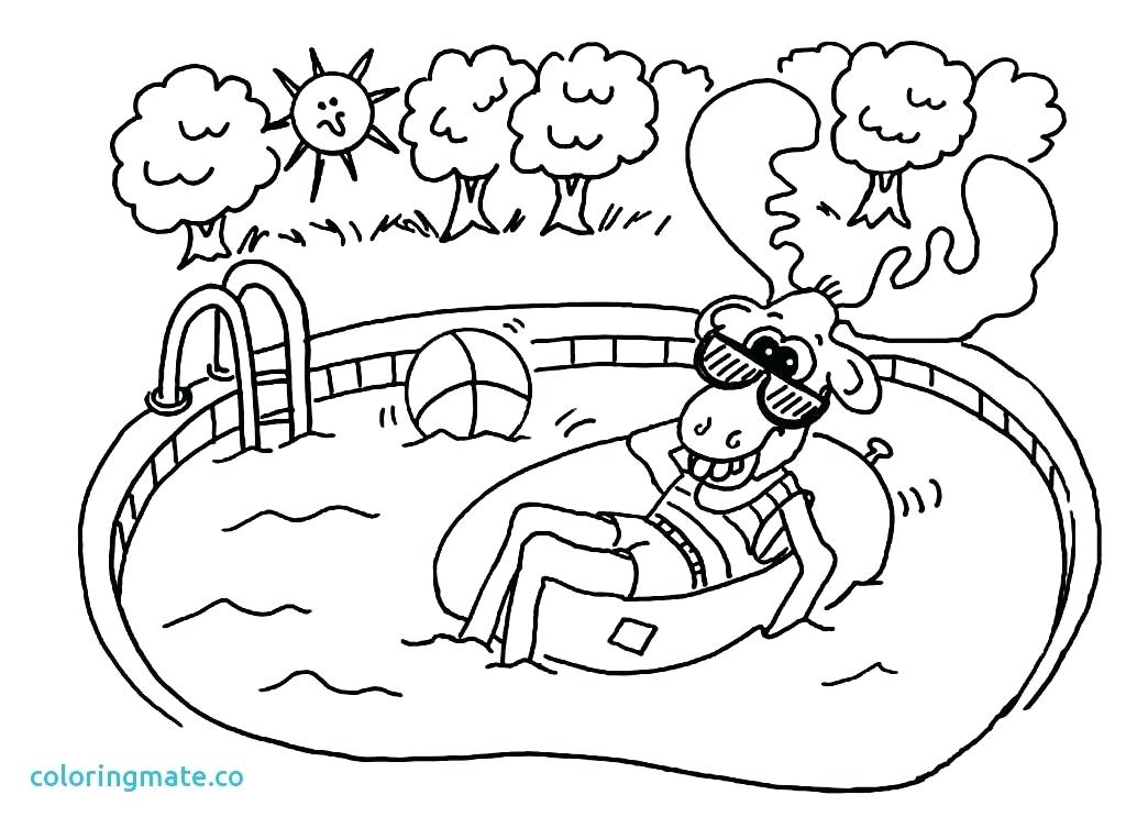 1024x763 Swimming Coloring Pages Drawn Fishing Fish Bathing Suit Sheets