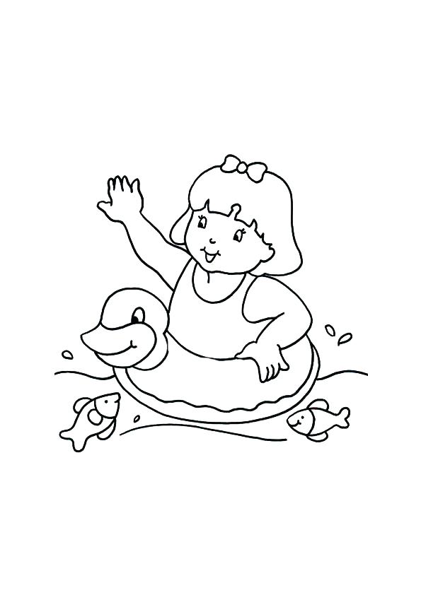 595x842 Swimming Pool Coloring Pages Barbie Swimming Coloring Pages Free