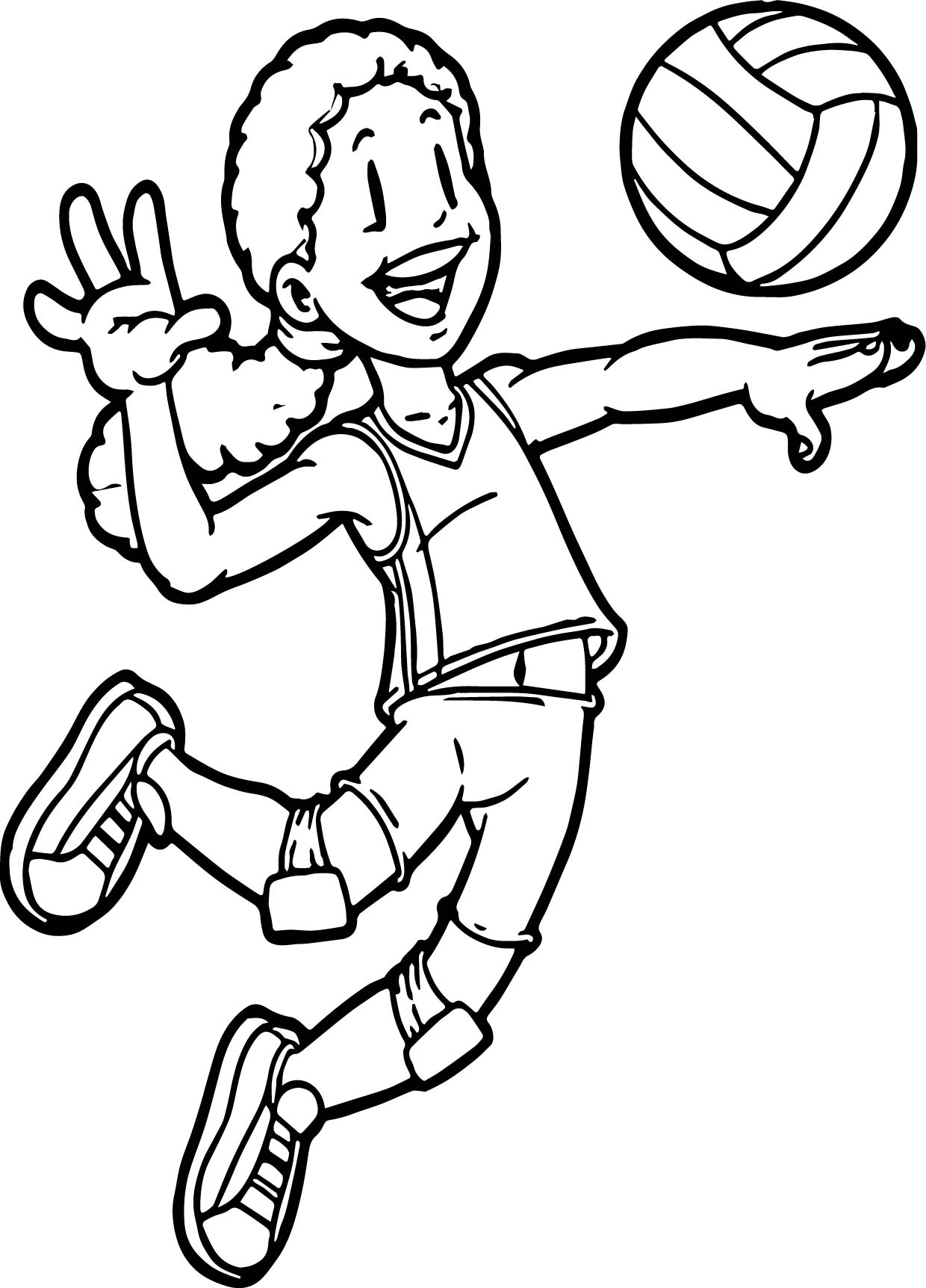 1240x1724 Volleyball Outline Coloring Pages Sports Printable Adult Beach