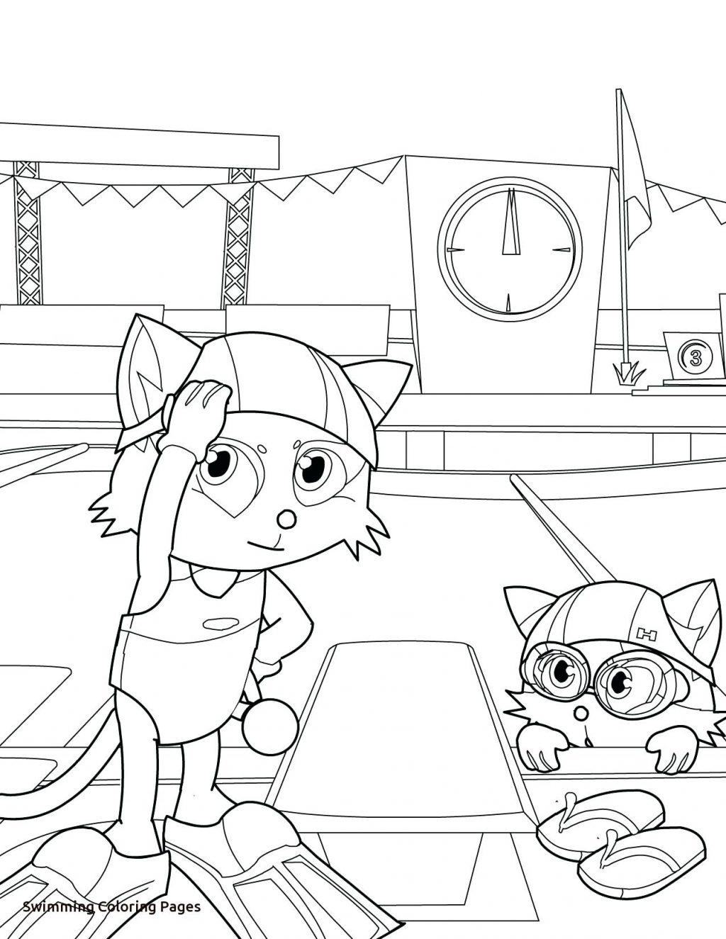 1024x1325 Coloring Page ~ Swimming Coloring Pages Page With Free Pool