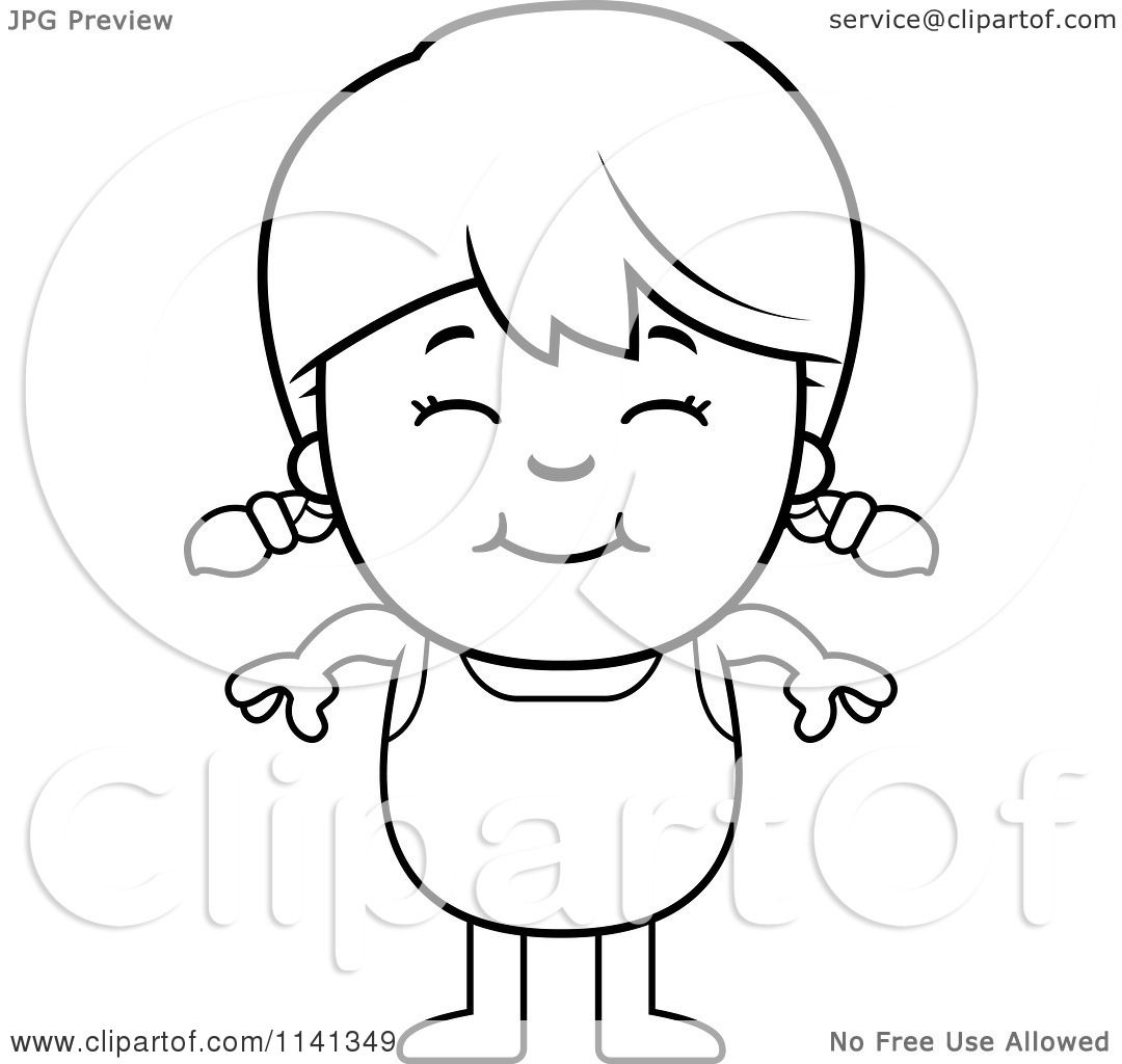 1080x1024 Cartoon Clipart Of A Black And White Happy Girl In A Bathing Suit