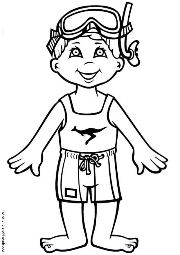 620x875 Coloring Page Hans Goes Swimming