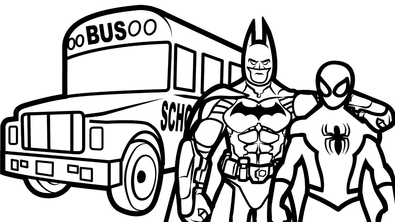 1280x720 Batman Spiderman Coloring Pages Color Bros
