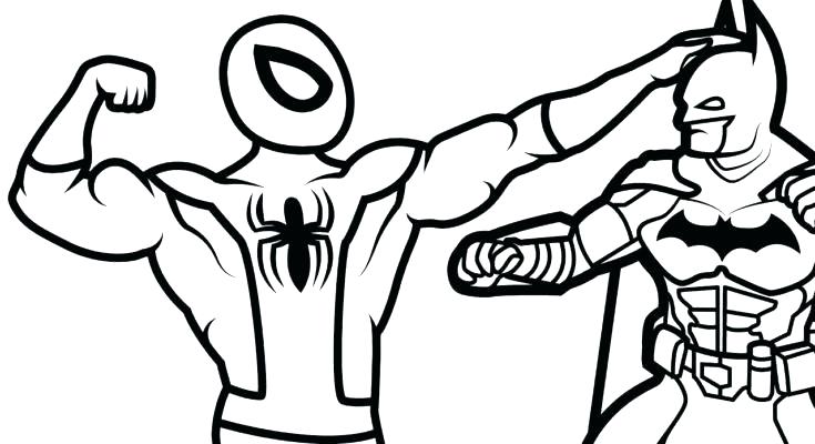 735x400 Free Spiderman And Batman Coloring Pages Page Hard Color 2