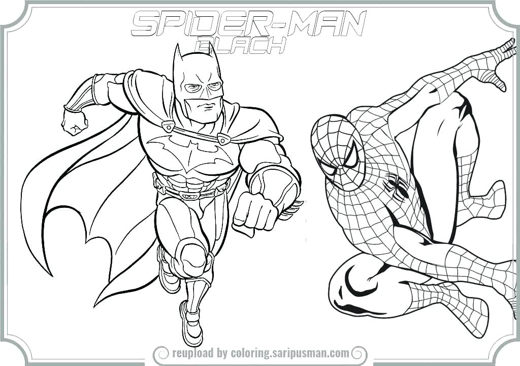 1024x720 Batman And Spiderman Coloring Pages Spiderman Coloring Page Batman