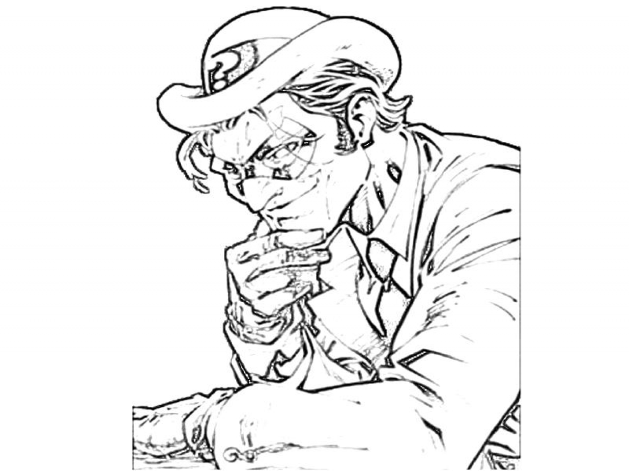 1280x960 Batman Arkham City Coloring Riddler Smirk Pages