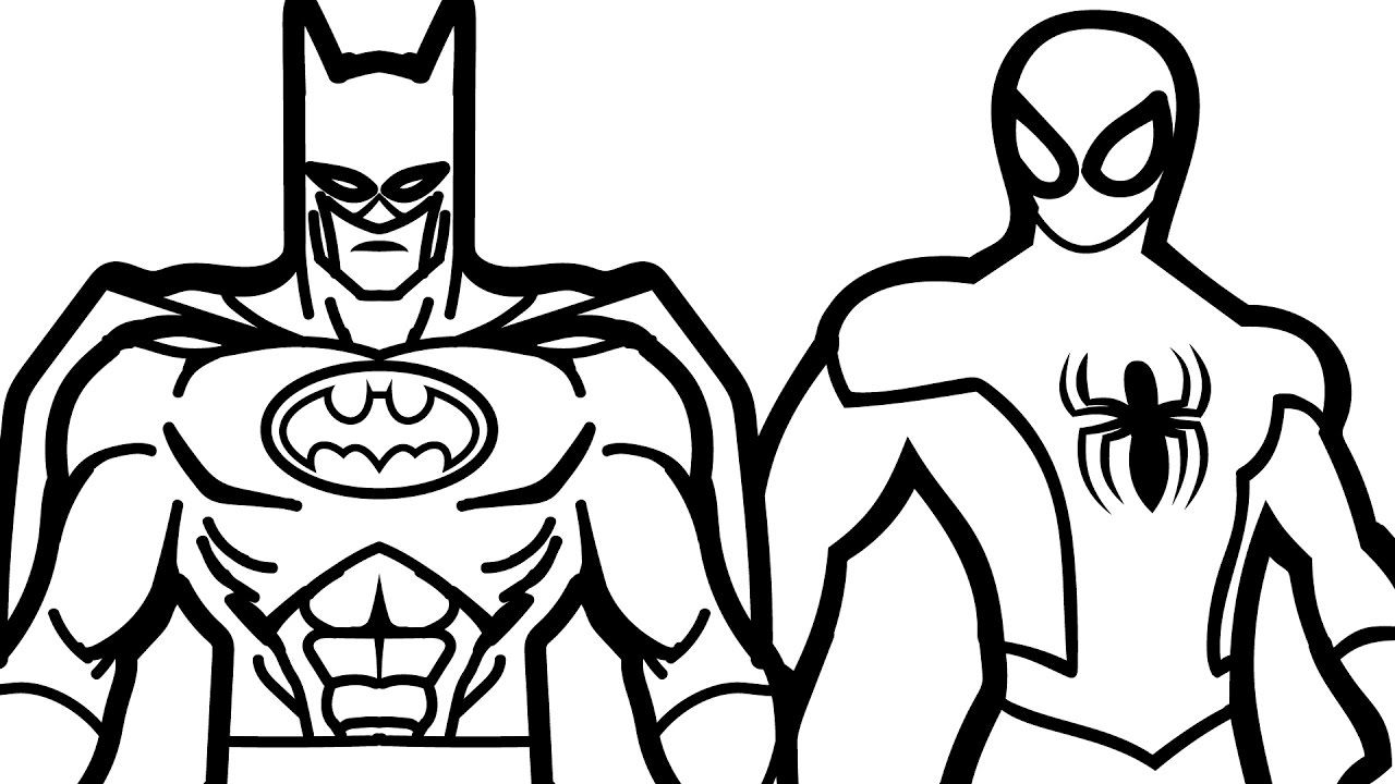 1280x720 Best Inspiration Batman Coloring Page Spiderman And Book Picture