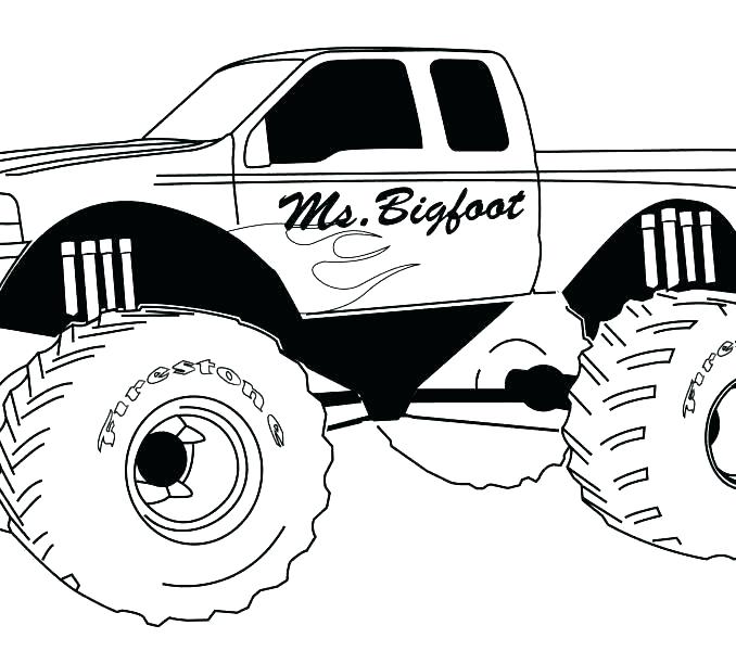 678x600 Monster Truck Coloring Pages Free Printable Monster Truck Coloring