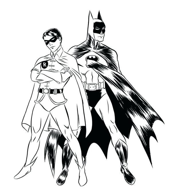 600x662 Robin Coloring Page Robin Bird Coloring Page Super Batman Robin