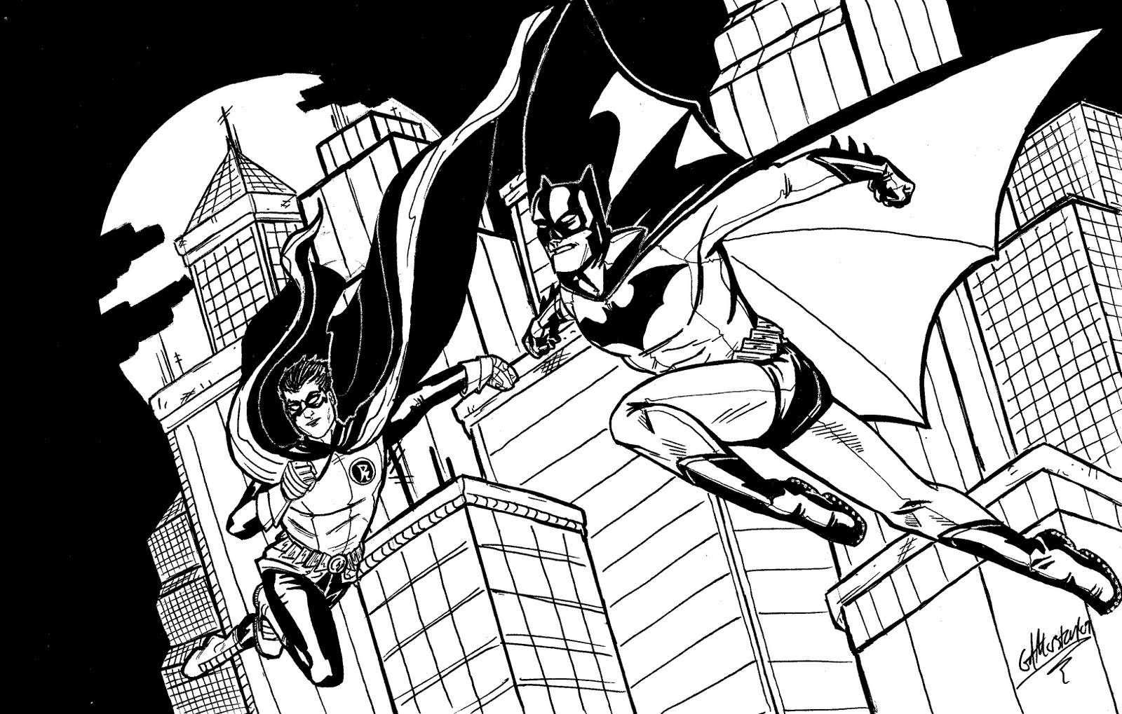 1600x1019 Batman And Robin Coloring Pages