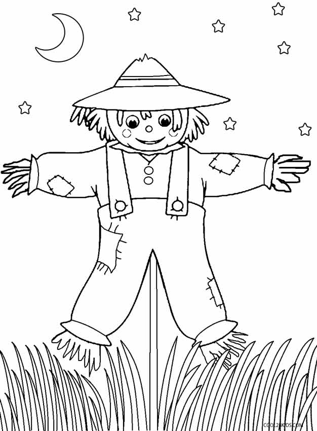 626x850 Printable Scarecrow Coloring Pages For Kids Cool2bkids