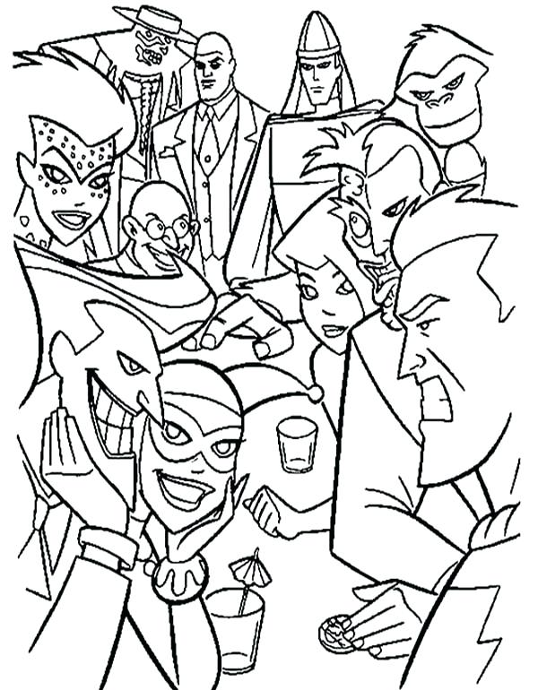 600x770 Super Villains Coloring Pages Batman Vs Villains In Super Hero