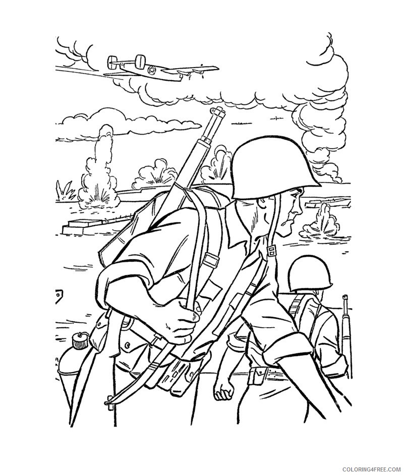 801x942 Army Coloring Pages Soldiers In Battlefield Coloring4free