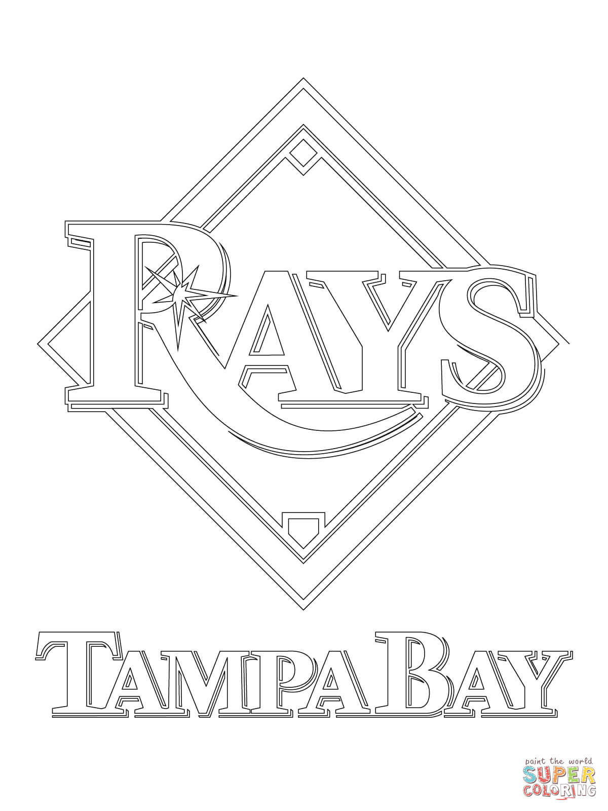 1200x1600 Tampa Bay Rays Logo Coloring Page Pages