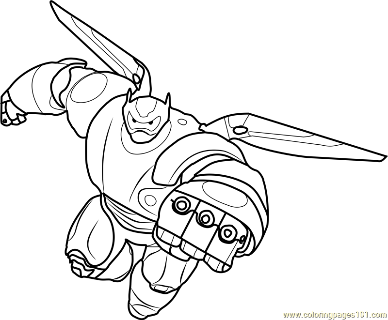 800x661 Baymax Inflight Coloring Page
