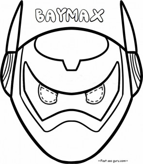 295x338 Printable Big Hero 6 Baymax Armor Mask Coloring Pages Cut Out
