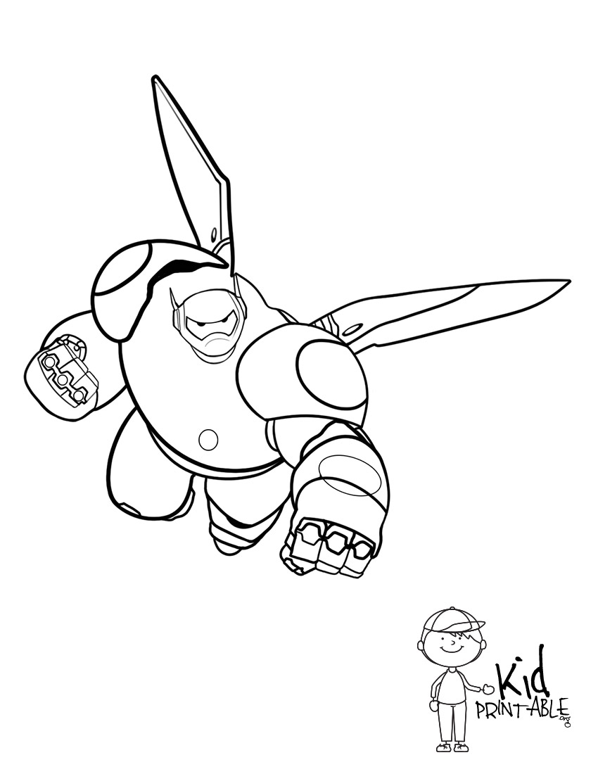 850x1100 Baymax Flying Coloring Page Coloring Pages Guru